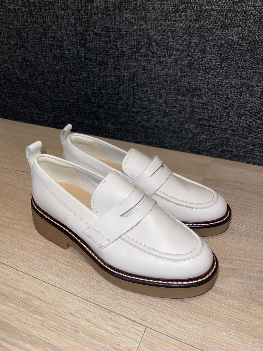 Everlane White Leather Platform Loafers - Picture 2 of 5